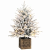 Bild von HOMCOM Tisch-Weihnachtsbaum 90 cm, vorbeleuchtet und beschneit, künstlicher Weihnachtsbaum mit 70 warmweißen LEDs, 488 Spitzen, Standfuß, Grün/Weiß Aosom