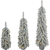 Bild von HOMCOM 3er-Set Künstlicher Weihnachtsbaum, Vorbeleuchtet Christbaum mit warmweißen LED-Lichtern, PVC-Zweigspitzen, Weihnachtsdeko, 90/120/150 cm, Grün/Weiß Aosom