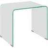 Bild von HOMCOM Modernder und Monoblock Glastisch mit rutschfesten Füßen, Gehärtetes Glas, 50x40x45 cm, Durchsichtig Aosom
