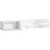 Bild von HOMCOM Wandhängendes TV-Möbel, TV-Board bis 208,3 cm mit 3 Klappen und Soft-Close, Fernsehmöbel für Wohnzimmer, Schlafzimmer und Salon, 180x31.5x29.8 cm, Weiß Hochglanz Aosom