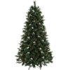 Bild von HOMCOM Künstlicher Weihnachtsbaum 180 cm, dichter realistischer Tannenbaum, 716 flammenhemmende PE- und PVC-Zweige, 63 weiße Beeren, 63 große Beeren, Metallbasis, einfache Montage, Weihnachtsdeko, Grün Aosom