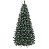 Bild von HOMCOM Weihnachtsbaum 210 cm mit 998 schneebedeckten Zweigen und Zapfen, künstlicher Weihnachtsbaum mit Schnellaufbau und klappbarem Ständer, Grün Aosom