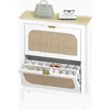 Bild von HOMCOM Schuhschrank Estrecho mit 2 Türen aus Rattan Schuhschrank Flur mit verstellbaren Regalen für 14 Paare Schuhe 80x24x95,5 cm Weiß Aosom