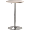 Bild von HOMCOM Höhenverstellbarer runder Bartisch 67-93 cm, Hochtisch, Tischplatte Ø60 cm 360° drehbar, mit runder verchromter Metallbasis, für Bistro, Küche/Essbereich, Naturholz Aosom
