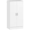 Bild von HOMCOM Schuhschrank mit 2 Türen, Schuhschrank für Flur mit 6 verstellbaren Einlegeböden, für 14 Paar Schuhe, 55x35x108 cm, Weiß Aosom