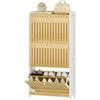 Bild von HOMCOM Schuhregal mit 3 Türen aus Bambus mit Lamellen Einstellbare Regale für 18 Paare Schuhe 60x24x118 cm Weiß und Natur Aosom