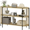 Bild von HOMCOM Konsolentisch mit handgeflochtener Papierkordel Eingangskonsole mit Stahlgestell Bohemian Stil für Eingang Wohnzimmer 124x43,5x80 cm Natur Aosom