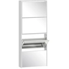 Bild von HOMCOM Schmaler Schuhschrank mit Spiegel, 4 Klapptüren, Schuhschrank für Eingangsbereich für 12 Paar Schuhe, für Flur, kleine Räume, 63x17x146 cm, Weiß Aosom