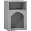 Bild von HOMCOM Moderner Nachttisch Schmaler Nachttisch mit 2 offenen Fächern Bogenförmiges Design Beistelltisch für Wohnzimmer Schlafzimmer 40x30x60 cm Grau Aosom