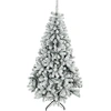 Bild von HOMCOM Verschneiter Weihnachtsbaum 180 cm, Tanne mit gelenkigen Zweigen, 650 feuerhemmende PVC-Spitzen, schneller Aufbau, klappbarer Stahlständer, Grün und Weiß Aosom