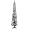 Bild von HOMCOM Schlanker Weihnachtsbaum 240 cm, künstlicher Baum mit Schneeeffekt, 603 Zweige und klappbarer Metallständer, Weihnachtsdeko für Wohnzimmer, Grün Aosom