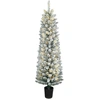 Bild von HOMCOM Schneebesprühter Weihnachtsbaum mit 150 LED-Lichtern, 150 cm, 8 Modi, 250 Zweige, Topfständer, Grün und Weiß Aosom