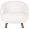 Bild von Stuhl aus Lammlederimitat mit Beinen in Walnussoptik House Nordic Savona Lounge 80x76x68 cm