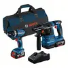 Bild von Bosch Professional Gsb18v-45 + Gbh18v-22 + 2x4ah + Gal18v Elektrowerkzeug-set
