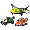 Bild von LEGO City Kombinationsset mit Flugzeug, Wartungsfahrzeug und Luftkissenboot 60505