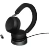 Bild von Jabra Evolve2 USB-A MS TEAMS 75 Kabelloses Office-Headset mit Ladestation Schwarz