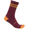 Bild von Castelli Originale 18 Socken Dunkelburgund Leuchtorange, Größe S/M