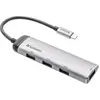 Bild von Verbatim USB-C Multiport-Hub 4-Port USB 3.2 Gen 1, USB 3.2 Gen 1 (3.1 Gen 1) Type-C, USB 3.2 Gen 1 (3.1 Gen 1) Type-A, 5000 Mbit/s, Grau, Aluminium, Kunststoff, 0,15 m