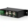 Bild von StarTech.com 4 Port USB 2.0 Hub - Industrieller USB-A Hub aus Metall - Hutschienen/Wand/Tischmontage möglich - TAA KONFORM - USB Expander Hub, USB 2.0 Type-B, USB 2.0, 480 Mbit/s, Schwarz, Stahl, Leistung