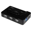 Bild von StarTech.com 6 Port USB 3.0 / 2.0 Hub mit 2A Ladeanschluss - 2x USB 3.0 und 4x USB 2.0, USB 3.2 Gen 1 (3.1 Gen 1) Type-B, USB 3.2 Gen 1 (3.1 Gen 1) Type-A, 4800 Mbit/s, Schwarz, Kunststoff, Gleichstrom