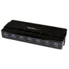 Bild von StarTech.com 7 Port USB 3.0 SuperSpeed Hub - 5Gbps - Schwarz, USB 3.2 Gen 1 (3.1 Gen 1) Type-B, USB 3.2 Gen 1 (3.1 Gen 1) Type-A, 5000 Mbit/s, Schwarz, Kunststoff, Gleichstrom