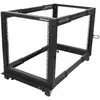 Bild von StarTech.com 12HE 4-Pfosten Server Rack, 19 Zoll Open Frame Serverrack, 101cm Montagetiefe, 544kg Traglast, mobil oder Bodenmontage, Freistehendes Gestell, 12U, 544 kg, Verbessertes Kabelmanagement, Lenkrollen, 22,7 kg
