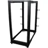 Bild von StarTech.com 25HE 4-Pfosten Server Rack, 19 Zoll Open Frame Serverrack, 101cm Montagetiefe, 544kg Traglast, mobil oder Bodenmontage, Freistehendes Gestell, 25U, 544,3 kg, Verbessertes Kabelmanagement, Lenkrollen, 33 kg
