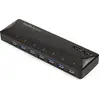 Bild von StarTech.com 7 Port USB 3.0 Hub plus dediziertem Ladeport - 5Gbps - 2 x 2,4A Port, USB 3.2 Gen 1 (3.1 Gen 1) Type-B, USB 3.2 Gen 1 (3.1 Gen 1) Type-A, 5000 Mbit/s, Schwarz, Kunststoff, Status