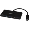 Bild von StarTech.com 4 Port USB C-Hub mit 4 USB Typ-A Anschlüssen (USB 3.0 SuperSpeed 5 Gbit/s) - Passthrough-Aufladung mit 60 W Stromversorgung - USB 3.2 Gen 1 Laptop Hub-Adapter - MacBook, Dell, USB 3.2 Gen 1 (3.1 Gen 1) Type-C, USB 3.2 Gen 1 (3.1 Gen 1) Type-A, USB 3.2 Gen 1 (3.1 Gen 1) Type-C, 5000 Mbit/s, Schwarz, Kunststoff, 0,15 m