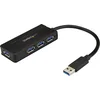 Bild von StarTech.com 4 Port USB 3.0 Hub mit Netzteil, 5Gbit/s USB 3.2 Gen 1 Mini hub mit Schnelllade Anschluss, Aktiver USB Hub/Verteiler - USB Bus oder Netzteilbetrieben - Schwarz, USB 3.2 Gen 1 (3.1 Gen 1) Type-A, USB 3.2 Gen 1 (3.1 Gen 1) Type-A, 5000 Mbit/s, Schwarz, Kunststoff, 0,15 m