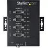 Bild von StarTech.com 4 Port Serieller Hub, USB auf RS232/RS485/RS422 Adapter - Industrieller USB 2.0 auf DB9 Konverter Hub - IP30 Schutzklasse - Hutschienenmontierbar, 15kV ESD Schutz, USB 2.0 Type-B, Seriell, Schwarz, Stahl, Leistung, 12 V