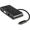 Bild von StarTech.com USB-C VGA Multiport Adapter - Power Delivery (60W) - USB 3.0 - Gigabit Ethernet, Kabelgebunden, USB 3.2 Gen 1 (3.1 Gen 1) Type-C, 60 W, 10,100,1000 Mbit/s, IEEE 802.3, IEEE 802.3ab, IEEE 802.3u, Schwarz