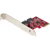 Bild von StarTech.com 2 Port PCIe SATA RAID Kontroller - PCIe SATA hardware RAID Controller - PCIe Festplatten/SSD RAID Controller/Karte - Full/Low Profil Blende - ASM1062R SATA RAID - PCIe auf SATA Karte - RAID 0, 1, SPAN, PCIe, SATA, PCIe 2.0, Rot, ASMedia - ASM1062R, 6 Gbit/s