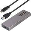 Bild von StarTech.com USB-C M.2 Externes Gehäuse für NVMe und SATA M.2 - USB-C/USB-A auf M.2 NVMe/SATA SSD - 10Gbit/s, M/B+M key M.2 Laufwerke - 2230/2242/2260/2280 - Aluminiumgehäuse - werkzeuglos - USB-C und USB-A Kabel, SSD-Gehäuse, M.2, M.2, 10 Gbit/s, USB Anschluss, Grau