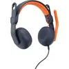 Bild von Logitech Zone Learn, Kabelgebunden, Ausbildung, 154,5 g, Kopfhörer, Blau, Orange
