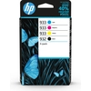 Bild von HP 932 Schwarz/933 Cyan/Magenta/Gelb Original-Druckerpatronen, 4er-Pack, Standardertrag, Schwarz, Cyan, Magenta, Gelb, Tinte auf Pigmentbasis, Tinte auf Pigmentbasis, 8,5 ml, 4 ml