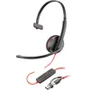Bild von HP Poly Blackwire 3210 Monaurales USB-C-Headset + USB-C/A-Adapter, Kabelgebunden, Büro/Callcenter, 64 g, Kopfhörer, Schwarz