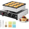 Bild von VEVOR Niederländischer Pfannkuchenmacher, 9PCS 76mm Durchmesser Dorayaki Backmaschine, 850W kommerzieller elektrischer Poffertjes Grill, antihaftbeschichteter Edelstahl, Temperatur- und Zeitkontrolle, für Zuhause Küche Restaurant Snack Bar, 9 Löcher