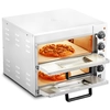 Bild von VEVOR Kommerzieller Pizzaofen Backofen 2-lagig 406 mm, elektrischer Pizzaofen aus Edelstahl mit vier Drehknöpfen, Mehrzweck-Pizzamaker Indoor, zum Backen im Restaurant, zu Hause, Silber