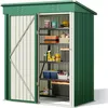 Bild von Bealife Metall Gerätehaus, Geräteschuppen mit 1m², Anthrazit Gartenhaus Gerätehaus Pultdach, Fundamentrahmen,180x95x162cm, CC21