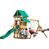 Bild von Backyard Discovery Spielturm Belmont aus Holz | XXL Spielhaus für Kinder mit Rutsche, Schaukel, Trapezstange, Sandkasten und Picknicktisch | Stelzenhaus für den Garten