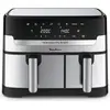 Bild von Moulinex Dual Easy Fry EZ905D20, Heißluftfritteuse, 8,3 l, 2 kg, Doppel, Schwarz, Edelstahl, Touchsteuerung