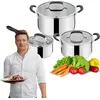 Bild von Tefal Jamie Oliver E318S634, Kochset, Edelstahl, Edelstahl, Edelstahl, Schwarz, Silikon