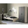 Bild von Kombi-Bett mit Stauraum - 90 x 190/200 cm - Schwarz & Holzfarben - MARTELO