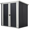 Bild von Outsunny Gartenschuppen   Geräteschuppen 1,26 m²   Mülleimerschuppen   2 abschließbare Türen   Maße 147 L x 86 B x 134 H cm   schwarz-weißes Stahlblech