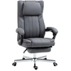 Bild von Vinsetto Bürostuhl ergonomischer Sessel Drehsitz neigbare Rückenlehne höhenverstellbar Armlehnen Kopfstütze Fußstütze 65 x 61 x 105-113 cm   Grau