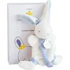 Bild von Doudou Geschenkset - Spielzeug mit Schnullerhalter Kaninchen 15 cm blau