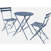 Bild von sweeek - Klappbarer Bistro-Gartentisch aus Stahl + 2 Stühlen - Graublau