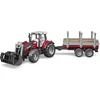 Bild von BRUDER Massey Ferguson + Frontlader, Holztransporthänger, Traktor-Modell, 3 Jahr(e), Kunststoff, Schwarz, Rot, Silber