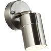 Bild von BRILLIANT silberner Außenwandstrahler JANDY | schwenkbarer Kopf | mit geeignetem Leuchtmittel dimmbar | 1x GU10 Fassung max. 10 Watt | Metall/Glas | IP44
